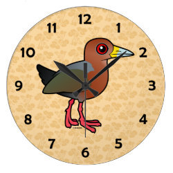Rufous-necked Wood-Rail Large Round Wall Clock