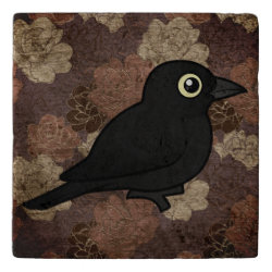 Rusty Blackbird Travertine Stone Trivet