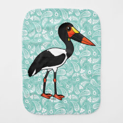 Saddle-billed Stork Burp Cloth