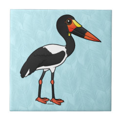 Saddle-billed Stork Small Ceremic Tile (4.25