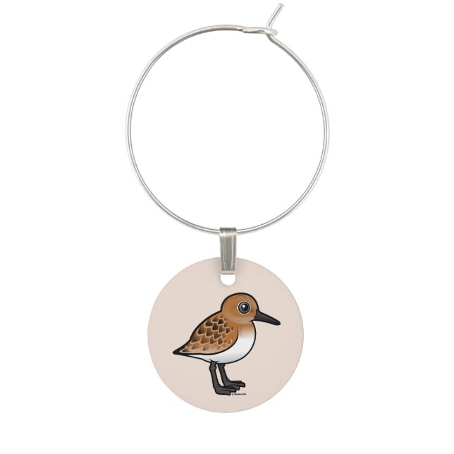 Birdorable Sanderling Wine Glass Charm (Front)
