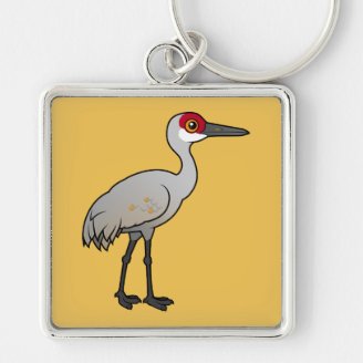 Birdorable Sandhill Crane Premium Square Keychain