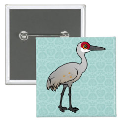 Birdorable Sandhill Crane Square Button