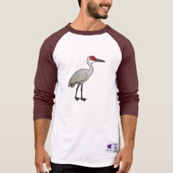 Birdorable Sandhill Crane Men's Champion Raglan 3/4 Sleeve Shirt
