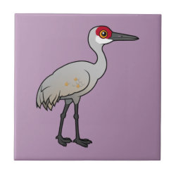 Birdorable Sandhill Crane Small Ceremic Tile (4.25