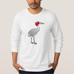 Sarus Crane Men's American Apparel Fine Jersey Long Sleeve T-Shirt