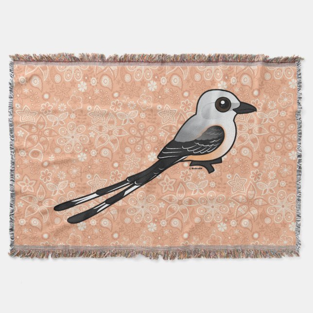 Birdorable Scissor-tailed Flychatcher Throw Blanket (Front)