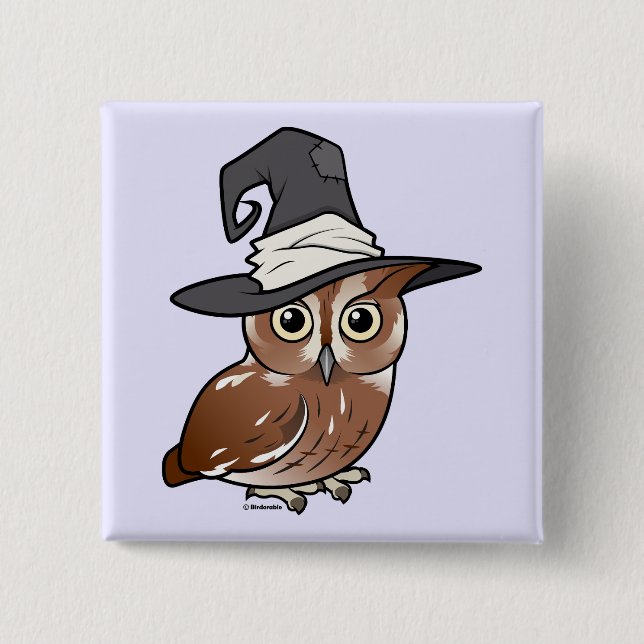 Birdorable Screech Owl Witch Button (Front)