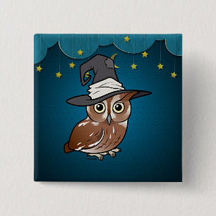 Birdorable Screech Owl Witch Button