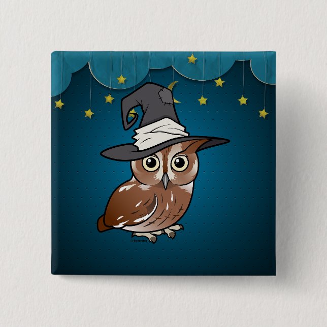 Birdorable Screech Owl Witch Button (Front)