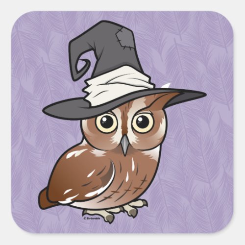 Birdorable Screech Owl Witch Square Sticker