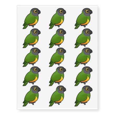 Birdorable Senegal Parrot Temporary Tattoos