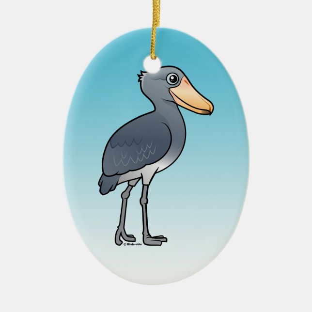 Birdorable Shoebill Ceramic Ornament (Front)