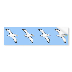 Birdorable Shy Albatross in flight Bumper Sticker