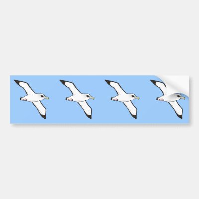 Birdorable Shy Albatross in flight Bumper Sticker