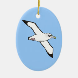 Shy Albatross in flight Oval Ornament