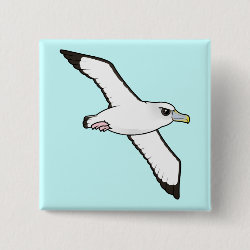 Shy Albatross in flight Square Button