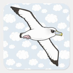 Shy Albatross in flight Square Sticker