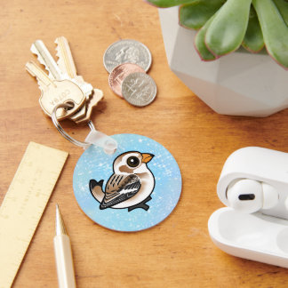 Birdorable Snow Bunting Keychain