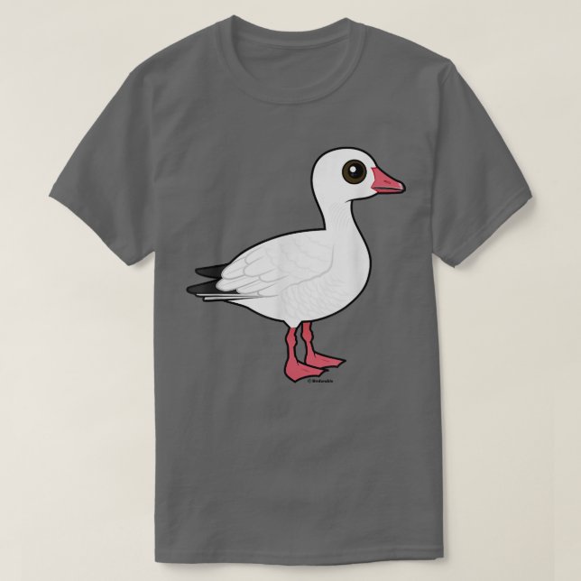 Birdorable Snow Goose  Cute Cartoon Waterfowl Bird T-Shirt (Design Front)
