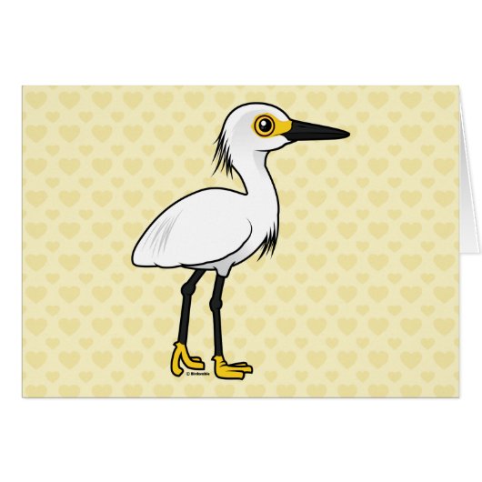 Birdorable Snowy Egret Cards (Front Horizontal)