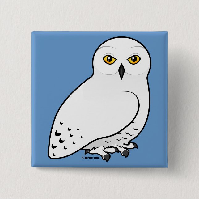 Birdorable Snowy Owl Button (Front)