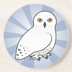 Birdorable Snowy Owl Sandstone Drink Coaster