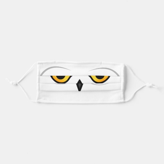 Birdorable Snowy Owl Face Adult Cloth Face Mask (Front, Folded)