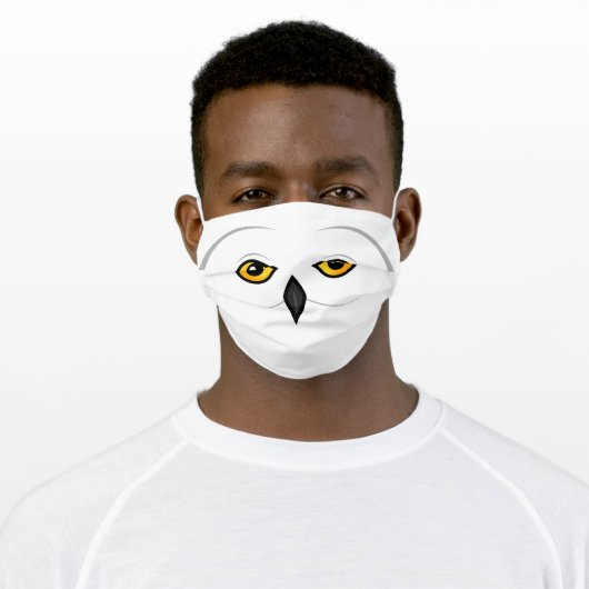 Birdorable Snowy Owl Face Adult Cloth Face Mask (Worn)