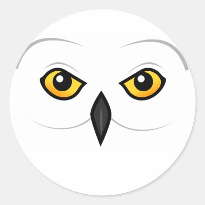 Birdorable Snowy Owl Face Classic Round Sticker