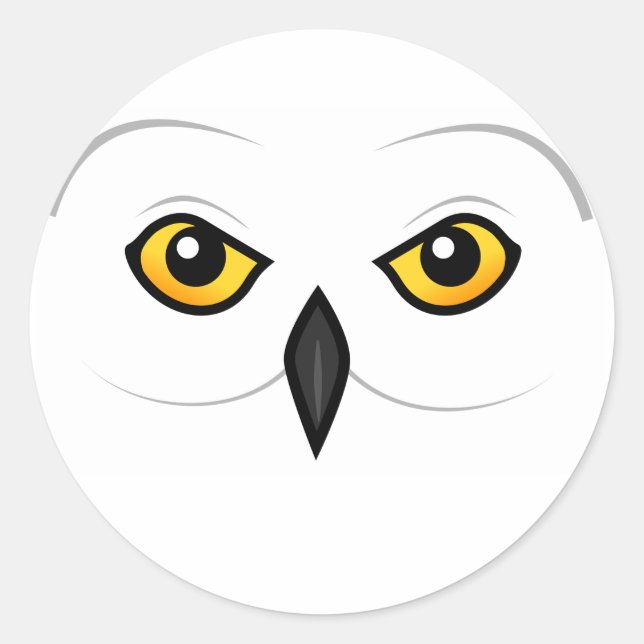 Birdorable Snowy Owl Face Classic Round Sticker (Front)