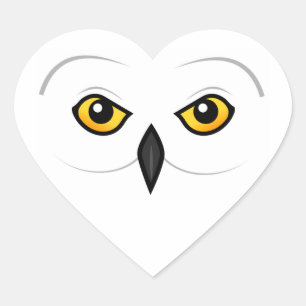 Birdorable Snowy Owl Face Heart Sticker