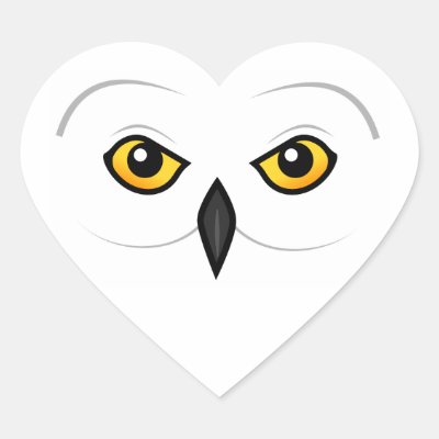 Birdorable Snowy Owl Face Heart Sticker