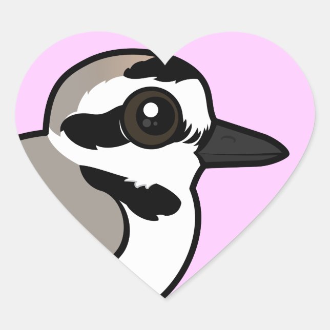 Birdorable Snowy Plover Heart Sticker (Front)