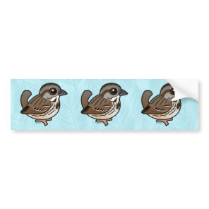 Birdorable Song Sparrow Bumper Sticker