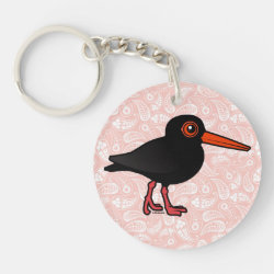 Sooty Oystercatcher Circle Keychain (double-sided)