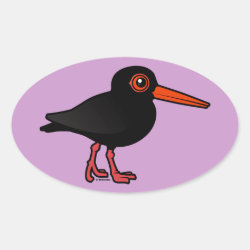 Sooty Oystercatcher Oval Sticker