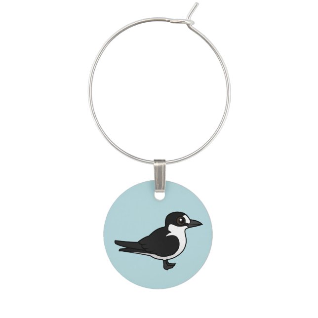 Birdorable Sooty Tern Wine Glass Charm (Front)