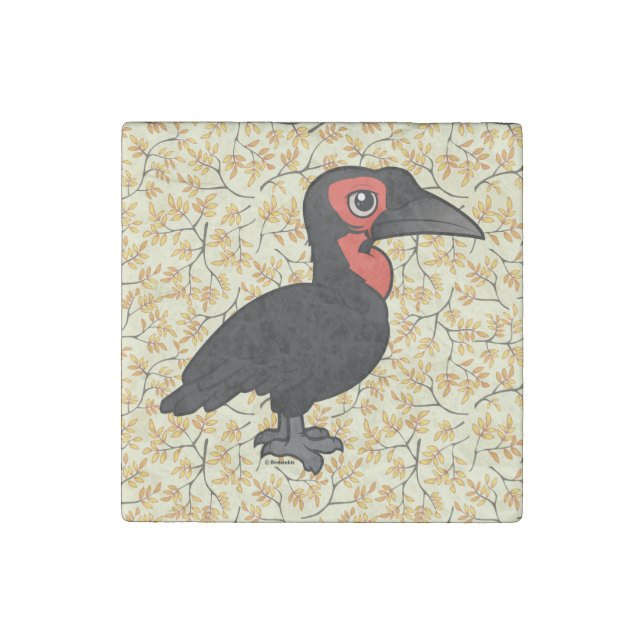 Birdorable Southern Ground Hornbill Stone Magnet (Front)