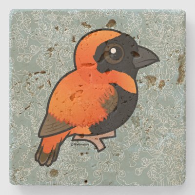 Birdorable Southern Red Bishop Stone Coaster