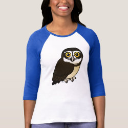 Spectacled Owl Ladies Raglan Fitted T-Shirt