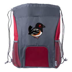 Spotted Towhee Drawstring Backpack with Bottle Holders