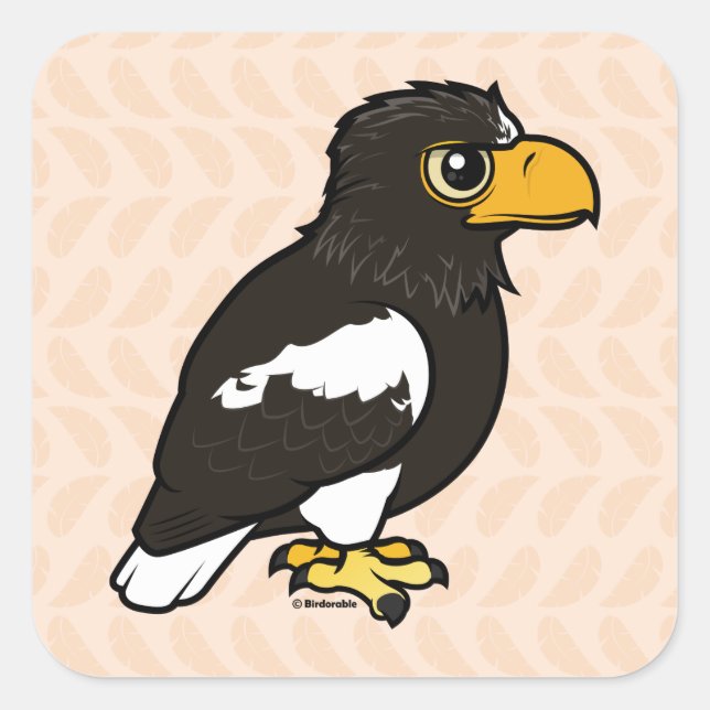 Birdorable Steller's Sea Eagle Square Sticker (Front)