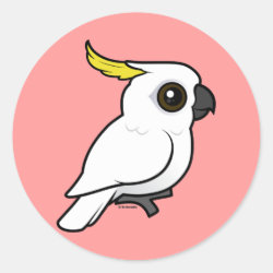 Sulphur-crested Cockatoo crest down Round Sticker