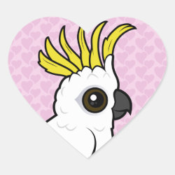 Sulphur-crested Cockatoo crest raised Heart Sticker