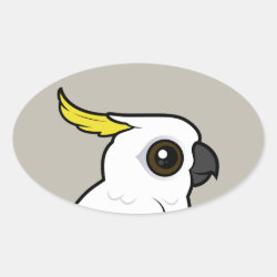 Sulphur-crested Cockatoo crest down Oval Sticker