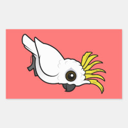 Sulphur-crested Cockatoo crest raised Rectangle Sticker