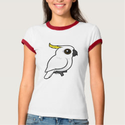 Sulphur-crested Cockatoo crest down Ladies Ringer T-Shirt