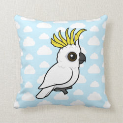 Sulphur-crested Cockatoo crest raised Cotton Throw Pillow