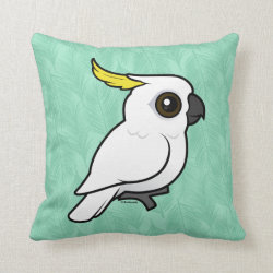 Sulphur-crested Cockatoo crest down Cotton Throw Pillow